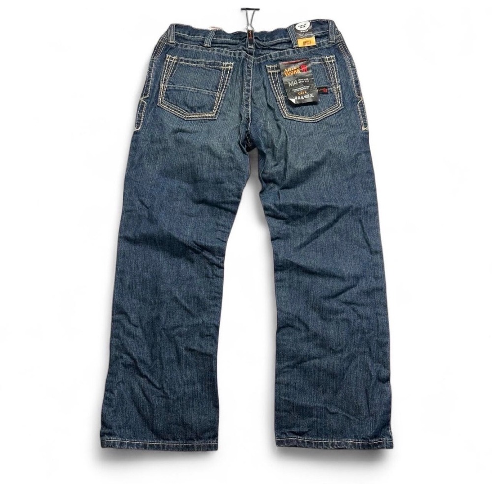 Ariat Work FR M4 Low Rise Boot Cut Jeans Mens 34x30 Blue Flame Resistant CAT2